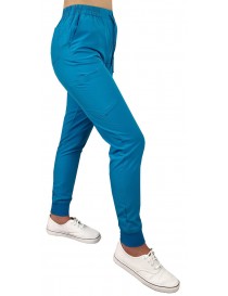 Dámske zdravotné elastické nohavice typu joggers tyrkysové