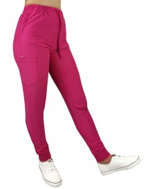 Dámske zdravotné elastické nohavice typu joggers ružové