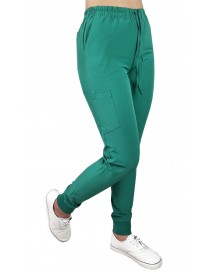 Dámske zdravotné elastické nohavice typu joggers zelené