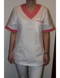 Dámska zdravotnícka tunika biela/ pink