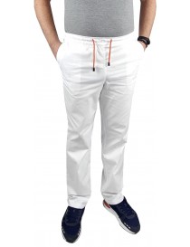Pánske elastické nohavice SLIM biele