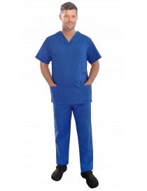 Pánsky lekársky komplet - nohavice a blúzka 100% bavlna,modrá