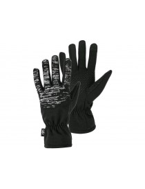 Zateplené rukavice FREY CXS, čierne s reflexnou potlačou