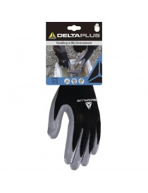 Pracovné polyesterové rukavice DPVE712GR DELTAPLUS sivočierne