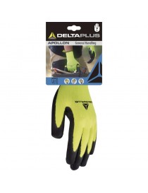 Pracovné polyesterové rukavice DPVV733 DELTAPLUS žltočierne