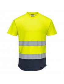 Dvojfarebné Mesh tričko C395 PORTWEST žlté