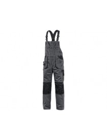 Zateplené montérkové nohavice s trakmi CXS ORION KRYŠTOF šedo-čierne