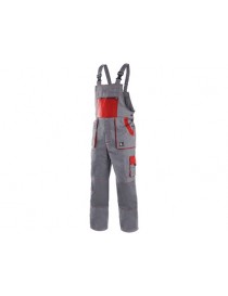 Montérkové nohavice na traky CXS LUXY ROBIN  šedo-červené