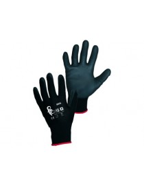 Pracovné rukavice CXS BRITA BLACK, máčané v polyuretáne