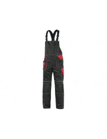 Zateplené montérkové nohavice s trakmi CXS ORION KRYŠTOF  čierno-červené