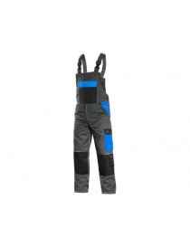 Montérkové nohavice na traky CXS PHOENIX CRONOS  šedo-modré