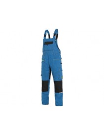Montérkové strečové nohavice s trakmi CXS STRETCH modro/čierne