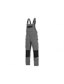 Montérkové strečové nohavice s trakmi CXS STRETCH  šedo/čierne