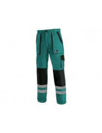 Pánske montérkové nohavice CXS LUXY BRIGHT  zeleno-čierne