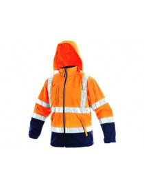 Reflexná softshellová bunda CXS DERBY  oranžovo-modrá