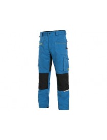 Skrátené montérkové strečové nohavice CXS STRETCH modro/čierne