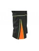 Detské zateplené softshellové nohavice CXS TRENTON čierne s HV žlto/oranžové doplnky