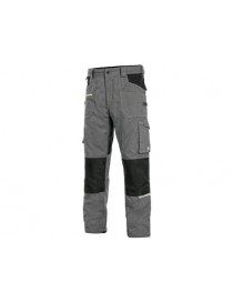 Skrátené montérkové strečové nohavice CXS STRETCH šedo/čierne