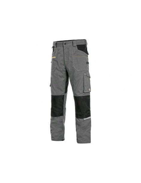 Skrátené montérkové strečové nohavice CXS STRETCH šedo/čierne