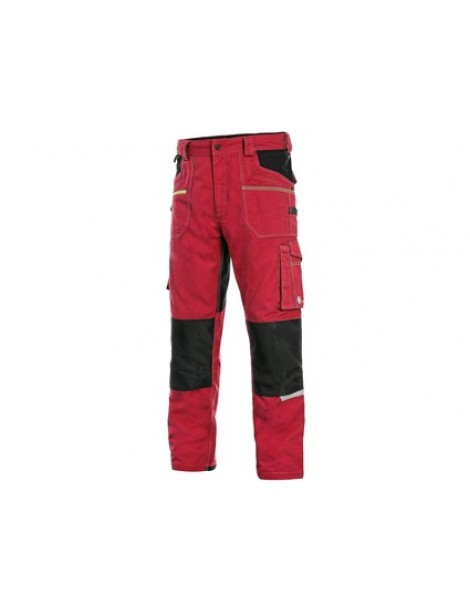 Montérkové strečové nohavice CXS STRETCH červeno/čierne