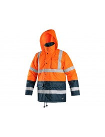 Reflexná bunda CXS OXFORD, výstražná, oranžovo-modrá