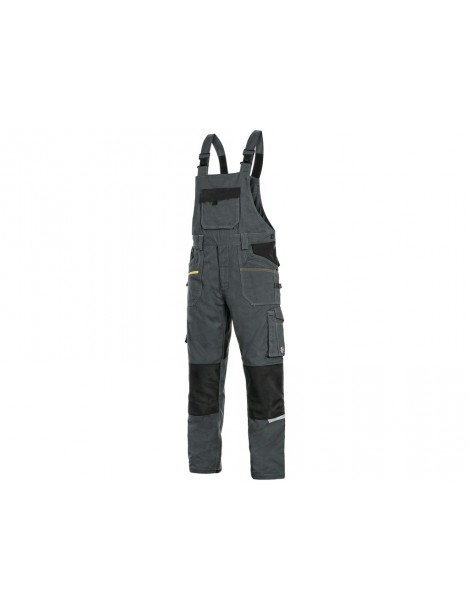 Nohavice na traky CXS STRETCH, pánske, tmavo šedé-čierne