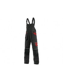 Montérkové nohavice s trakmi CXS ORION KRYŠTOF  čierno-červené