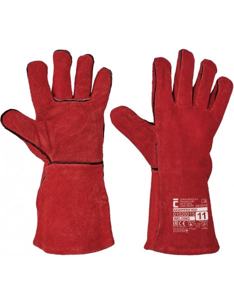 Zváračské pracovné rukavice Sandpiper Cerva červené